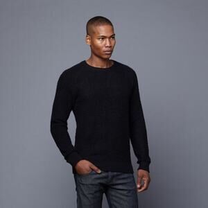 Deus ex Machina Yeti Lambswool Blend Textured Crewneck Sweater Large